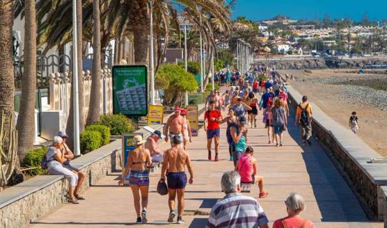 Strandpromenaden i Maspalomas på Gran Canaria.