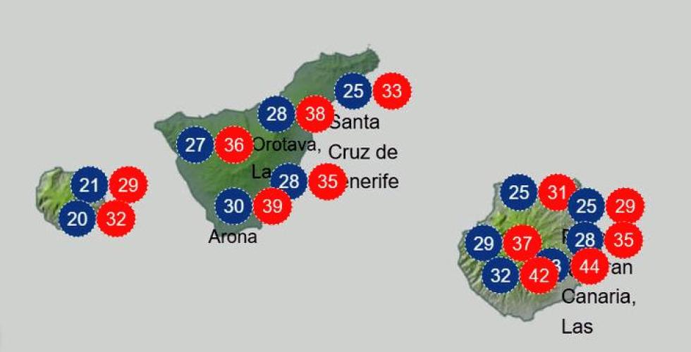 Temperaturkart 11.august 2023