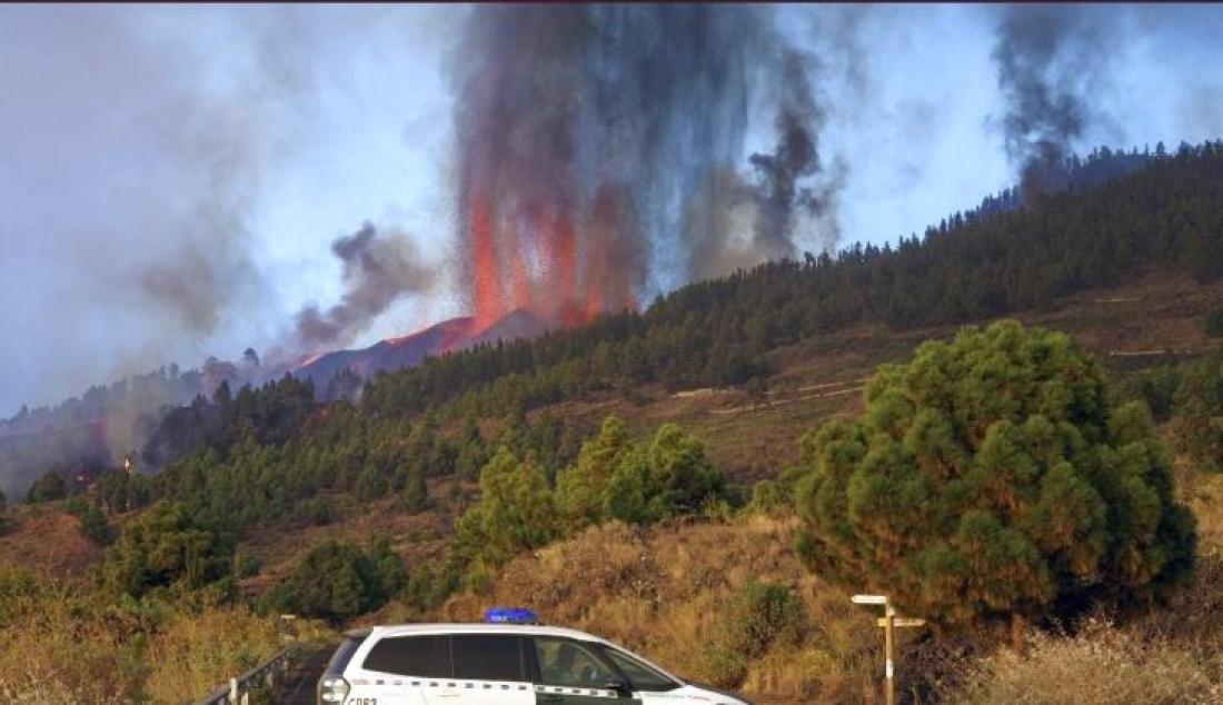 Vulkanutbrudd på La Palma september 2021.