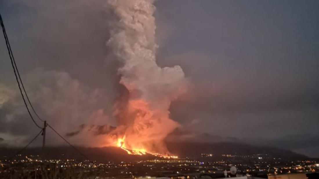 Vulkanutbrudd på La Palma september 2021.