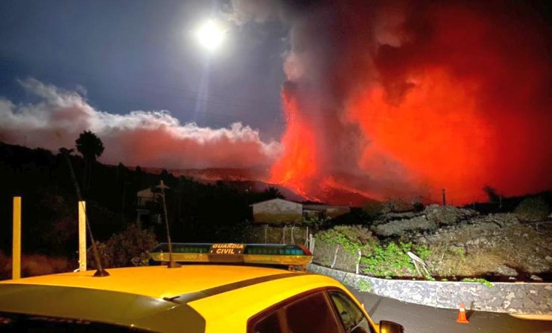 Vulkanutbrudd på La Palma september 2021. Dag 6. Vulkanutbrudd på La Palma september 2021. Dag 6.