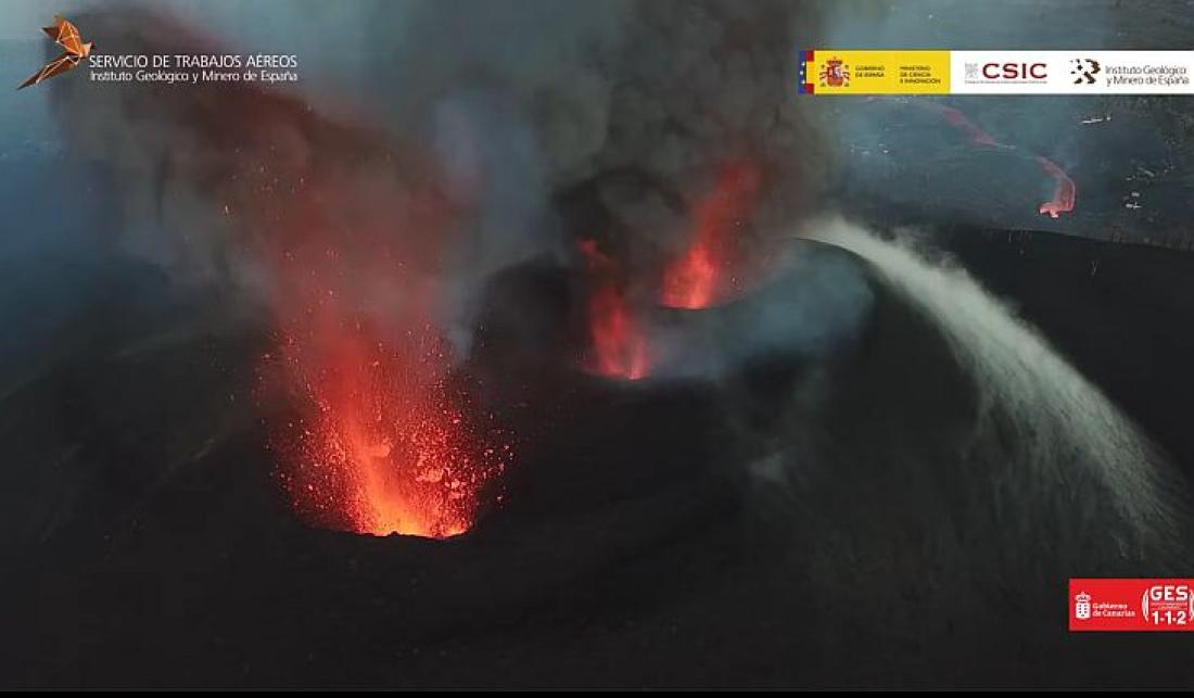 Vulkanutbrudd på La Palma september 2021. Vulkankrateret. Vulkanutbrudd på La Palma september 2021. Vulkankrateret.