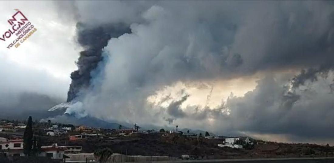 Vulkanutbrudd på La Palma 2021. Dag 36 morgen. Vulkanutbrudd på La Palma 2021. Dag 36 morgen.