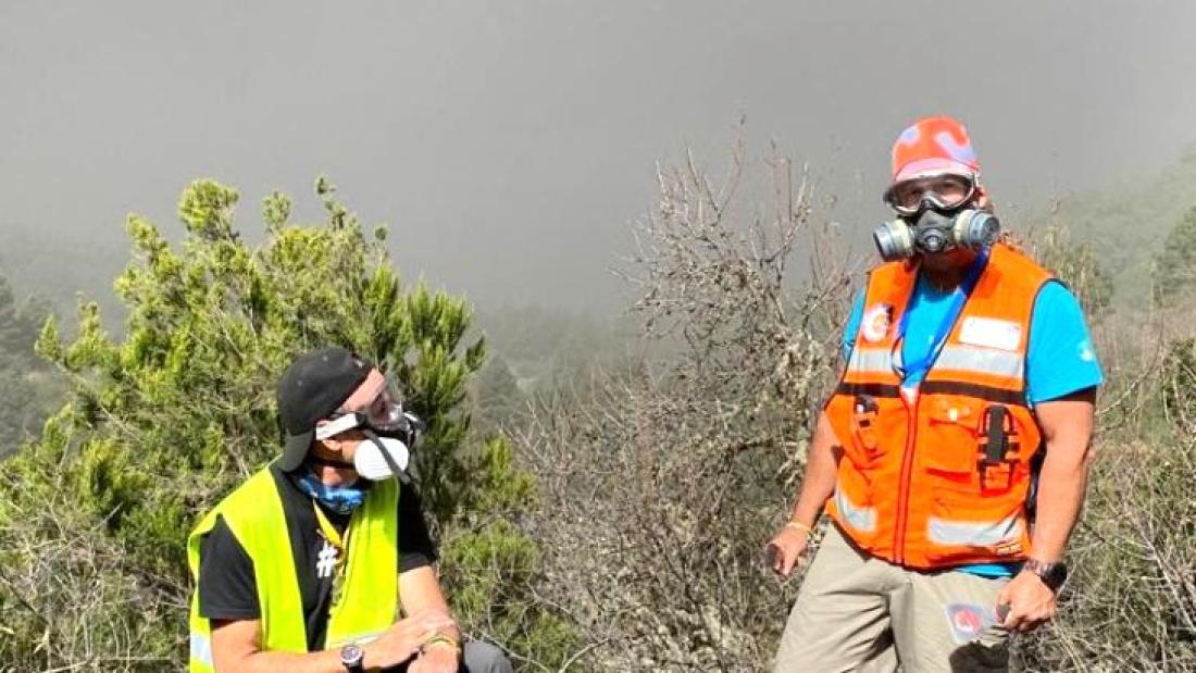 Vulkanutbrudd på La Palma 2021. Dag 44, askegrå himmel. Vulkanutbrudd på La Palma 2021. Dag 44, askegrå himmel.