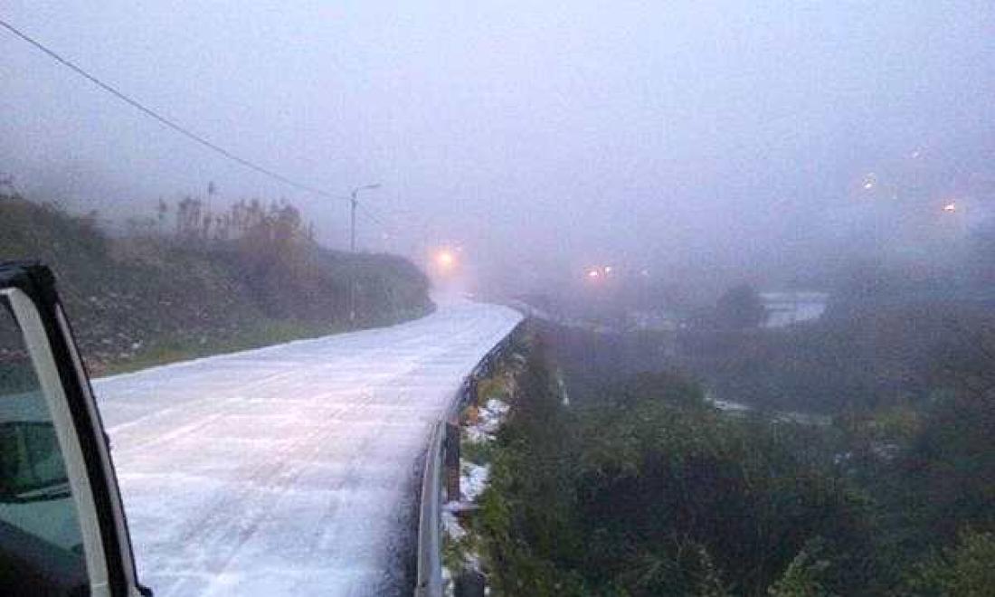 Snødekt vei på Gran Canaria